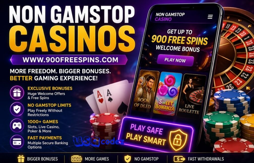 Non GamStop casinos www.900freespins.com
with 900 free spins bonus and online casino games