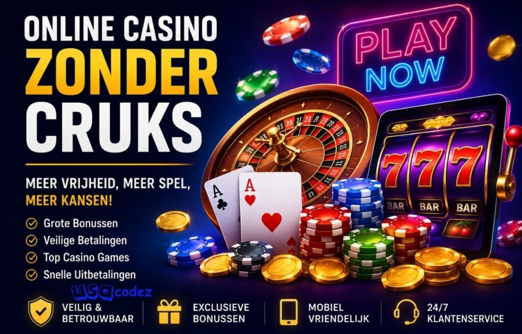 online casino zonder cruks gameplay on laptop with modern casino interface