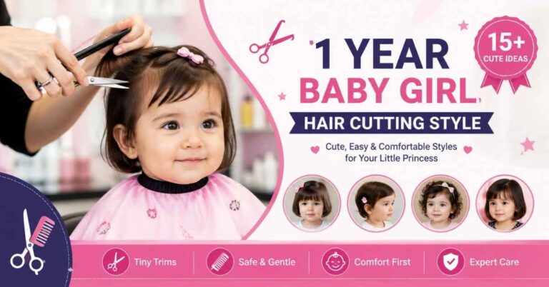 Cute 1 year baby girl hair cutting style with bob haircut
